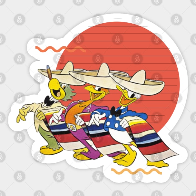 Three Caballeros Red Sticker by Amores Patos 